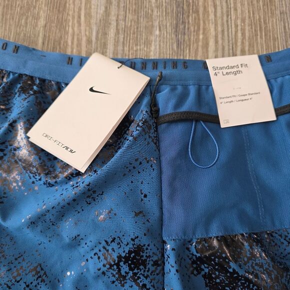 Nike Running Division Men's Shorts Camo Black Blue Lined Large L 3M FN3377-476 - Picture 11 of 13